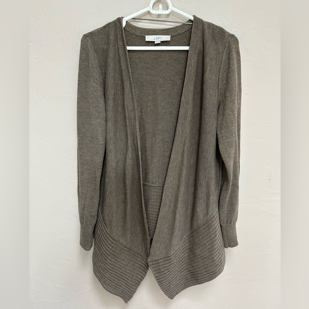 LOFT Sweater Relaxed Draped Open Cardigan Ann Taylor